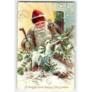 Vintage 1907 Tuck's Christmas Postcard Featuring Santa Claus & Doll series 102